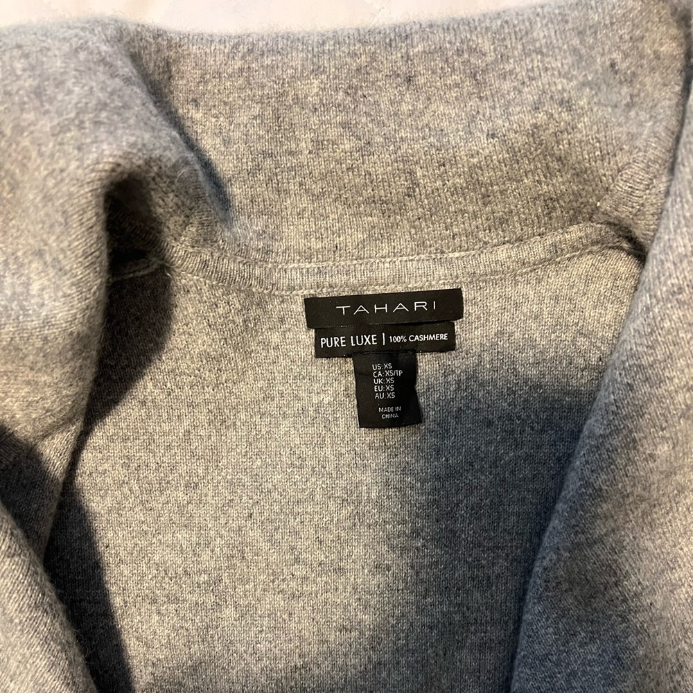 Tahari cashmere belted cardigan - Picture 2 of 6